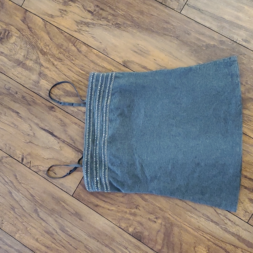 Express Gray Embellished Cami Tank Top XS